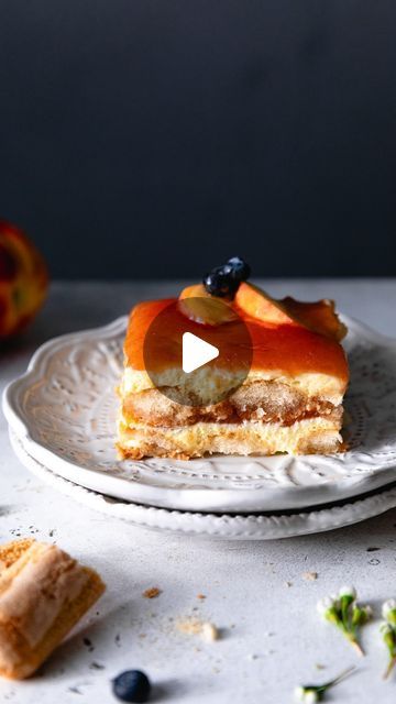 Dev Amadeo | 💛🦋 blog + recipes on Instagram: "Let’s make a rich and creamy Peach Tiramisu! 🍑

This peach tiramisu was so fun and turned out so delicious!! It touched my soul with its floral and sweet peachy notes, but the nice splash of St-Germain in the peach syrup may have helped with that ☺️ This no-bake dessert was the highlight of my week!

Recipe is on cue to be live on the blog soon! Email subscribers will be notified first! Make sure you are on the list by signing up through the link in my profile 🧡 Happy day my friends! 

-
#peach #peaches #peachcake #tiramisu #blueberries #nobakedesserts #bakedfromscratch #eatprettythings #cakereels #baking #cakerecipe #summer #summercake #summervibes" Peach Tiramisu, Peach Syrup, Peach Cake, Tiramisu Recipe, Summer Cakes, Bake Dessert, St Germain, Gluten Free Baking, So Delicious