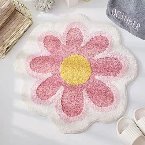 Indie Aesthetic Room, Flower Bath Mat, Bedside Rugs, Flower Rug, Flower Room, Bedside Rug, Tianjin, Plush Rug, Soft Carpet