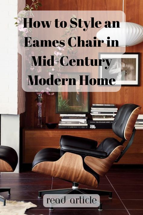 The Eames Lounge Chair is one of the most iconic pieces of furniture in modern design history, especially for mid-century modern homes. Its sleek lines, high-quality materials, and timeless aesthetic make it the perfect addition to any mid-century modern interior. If you're wondering how to style an Eames Chair in your space, you're not alone. Here’s a guide on how to blend this classic piece seamlessly into your mid-century modern decor while maximizing both style and comfort. How To Style Eames Lounge Chair, Eames Lounge Chair Living Room Overstock, Eames Lounge Chair And Ottoman, Eames Style Lounge Chair, Herman Miller Eames Lounge Chair, Mid Century Modern Home, Wall Art Lighting, Eames Chairs, Mid Century Modern Interiors