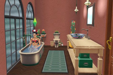 The Sims FreePlay Mexican Penthouse with Frida Kahlo ❤️ Mexican Style Bathroom, Casas The Sims Freeplay, The Sims Freeplay, Sims Freeplay, Style Bathroom, Mexican Style, Bathroom Styling, Penthouse, The Sims