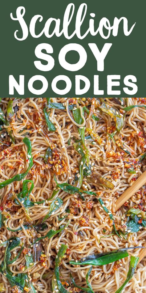 What To Do With Scallions, Somen Noodles Recipes, Scallion Recipes, Somen Noodle Recipe, Soy Noodles, College Dinner, Scallion Noodles, Somen Noodles, Pesto Zucchini Noodles