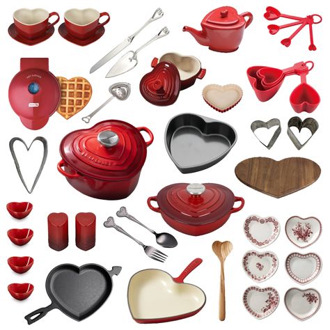 Heart Shaped Appliances, Heart Shaped Kitchen Utensils, Aesthetic Kitchen Items, Cool Kitchenware, Lovecore Kitchen, Heart Kitchen Accessories, Heart Shaped Kitchenware, Cute Kitchen Items, Cute Kitchens