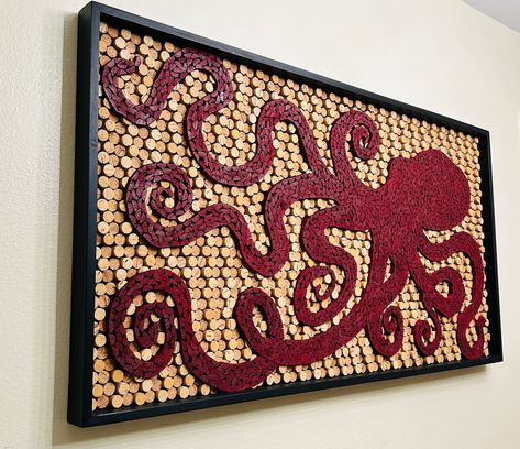 Wine Cork Stamps, Wine Cork Wall Art, What To Do With Wine Corks, Cork Art Projects, Cork Sculpture, Wine Cork Wall Decor, Wine Cork Table, Cork Creations, Swirl Painting