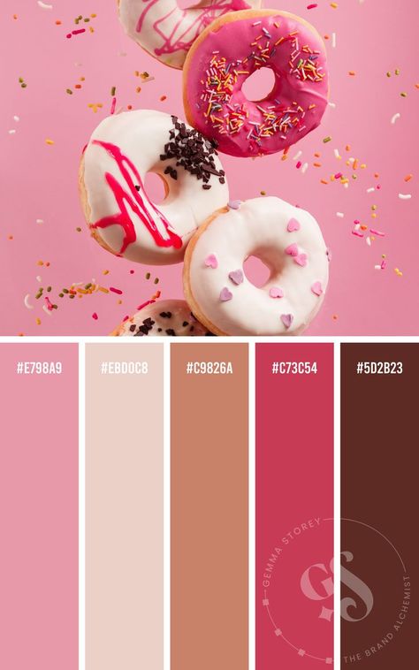 Jammy Doughnuts Inspired Colour Palette | Red, Pink, Cream & White | Valentine's Day Colour Palette Red, Christmas Color Palette, Red Colour Palette, Color Schemes Colour Palettes, Valentine Coloring, Brand Color Palette, Valentines Art, Logo Design Free, Color Palette Design