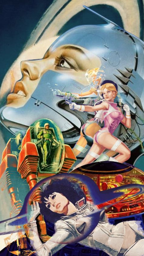 70s Futuristic Aesthetic, Retro Sci Fi Robot, Old Futurism, 50s Future Aesthetic, Retro Scifi Aesthetic, Vintage Scifi Art, Astropunk Aesthetic, 1970s Futurism, 80s Sci Fi Art