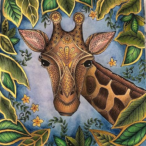 CoraBColors on Instagram: “From Die Welt under de Lupe zu Lande @rita.berman #dieweltunterderlupezulande #adultcoloring #adultcoloringbook #ritaberman” Giraffe Drawings, Giraffe Drawing, Rita Berman, Adult Colouring Pages, Printable Pictures, Johanna Basford, Mandalay, Color Pencil Art, Coloring Book Art