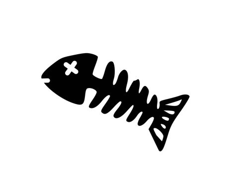 Simple Fish Skeleton Clip Art from OnlineLabels.com Fish Skeleton Drawing Simple, Fish Clip Art, Fish Skeleton Drawing, Skeleton Fish, Fish Doodle, Free Spooky Fonts, Spooky Font, Fish Skeleton, Skeleton Drawings