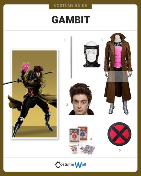 The best cosplay guide for dressing up like the superhuman mutant, Gambit. The member of Marvel Comic's X-Men that is skilled with playing cards. Last Minute Cosplay, Gambit Costume, Thing Marvel, Easy Cosplay Ideas, Got Costumes, Costume Guide, Easy Cosplay, Closet Cosplay, Marvel Costumes