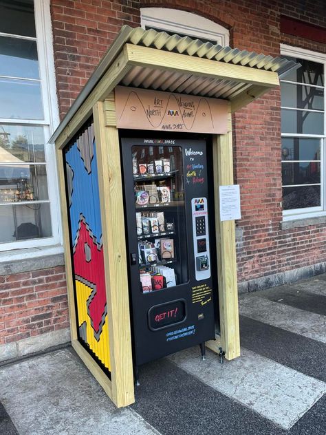 This vending machine is filled with local art | Arts-theater | berkshireeagle.com Vending Machine Snacks, Vending Machine Business, Water Station, Village Shop, Little Library, Call Art, Theatre Arts, Hand Forged Iron, Local Art