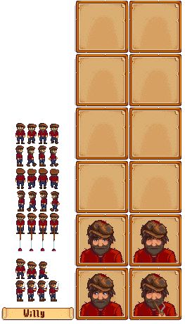 Willy Star Dew Valley, Stardew Valley Willy, Valley Aesthetic, Stardew Valley Tips, Sprite Sheet, Video Game Sprites, Game Sprites, Stardew Valley, Design Language