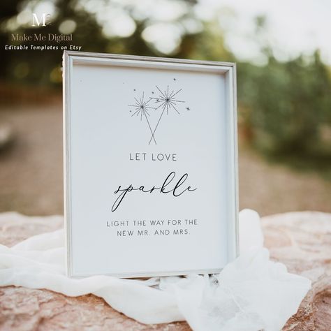 Sparkler Exit Wedding Sign, Sparkler Exit Sign, Let Love Sparkle Sign, Sparkler Send Off Sign, Let Love Sparkle, Wedding Exit, Sparkler Send Off, Wedding Exits, Wedding Sparklers