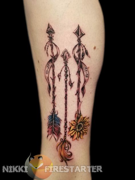 3 Arrow Tattoo, Arrows Tattoo, Arrow Family, Family Black, Arrow Tattoo, Tattoo Portfolio, Arrow Tattoos, Black Tattoo, Sunflower Tattoo