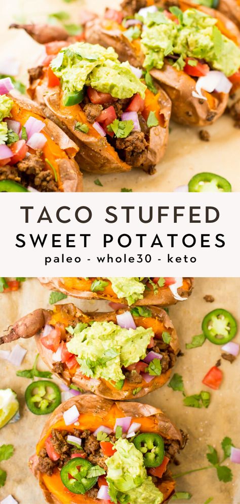 Mexican Stuffed Sweet Potatoes, Sweet Potato Breakfast Hash, Easy Healthy Meal, Stuffed Sweet Potatoes, Baked Sweet Potatoes, Sweet Potato Tacos, Cubed Sweet Potatoes, Savory Dinner, Healthy Mexican