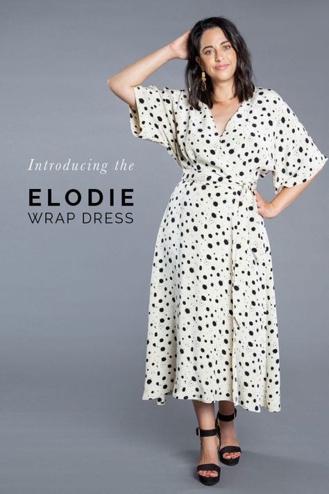 Wrap Dress Pattern Free, Elodie Wrap Dress, Diy Wrap Dress, Midi Dress Pattern, Closet Core Patterns, Wrap Dress Sewing Patterns, Clothing Projects, Wrap Dress Pattern, Plus Size Sewing Patterns