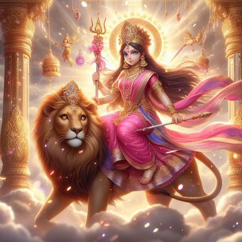 anime style wallpaper of mata durga navratri special ai image Day 2 Brahmacharini, Jai Mata Di Navratri, Navratri Mata, Navratri Day 6, Navratri Devi Images, Hanuman Video, Durga Ma, Maa Durga Photo, Lakshmi Narayan