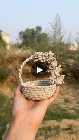 260K views · 9.2K reactions | ✨Diy tutorial of this cute little flower 🌼 basket 🧺. 
Share it with your friends and family.

Follow @palakartworks for more cute and creative  ideas 💡.

Clay work,handmade,handmade with love ,
Creativity,diy ,easy diy, small business, new, creative ideas, Indian artist ,basketdiy , cute .

#diy #cute #easydiy #handmade #handmadewithlove #creativity #basket #new #smallbusiness #reels #reelsinstagram #reelsvideo #reelitfeelit #reelsindia #instagram #instagood #instalike #instadaily #insta #trendy #trendingreels #trendingnow #trendingaudio #explorepage #explore #fyp #foryoupage | Palak Chauhan | Mohammad Faiz · Dekhha Tenu (From "Mr. And Mrs. Mahi") Mohammad Faiz, Diy Small Business, Clay Work, Cute Diy, Diy Easy, Flower Basket, Mr And Mrs, Flower Making, Clay Crafts