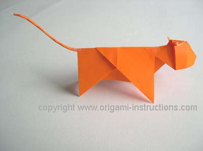 completed origami tiger Origami Tiger, Origami Instructions Easy, Origami Instructions For Kids, Easy Origami Animals, 12 Chinese Zodiac Signs, Origami Yoda, Tiger Kids, Kids Origami, Origami Models