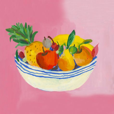 Fruit Bowl Painting, Bowl Painting, Carolyn Gavin, Bowl Of Fruit, Artfully Walls, Free Fruit, Artist Wall, Fruit Painting, Southwest Art