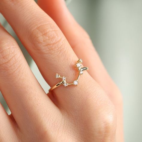 Zodiac Constellation Ring, Dainty Zodiac Ring, Personalized Astrology Sign Jewelry, Birthday Gift, Astrology Ring, Christmas Gift, Gift Her Astrology Ring, Constellation Ring, Astrological Symbols, Zodiac Rings, Bespoke Rings, Quick Gifts, Zodiac Constellations, Jewelry Birthday, Exclusive Jewelry