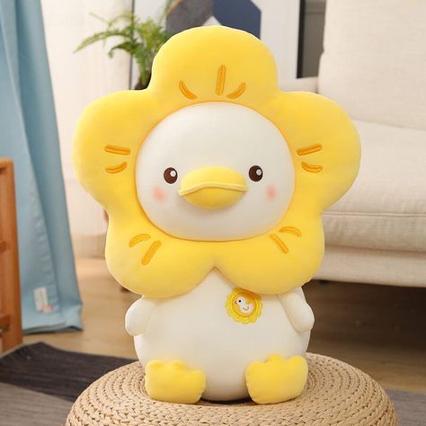 Ultra Fluffy Duck Plushie Pillows Pillows Bobo's House Yellow 20cm Fluffy Duck, Duck Plushie, Kawaii Flower, Cuddle Buddy, Yellow Duck, A Duck, Ducks, Plush Toy, Fall In Love