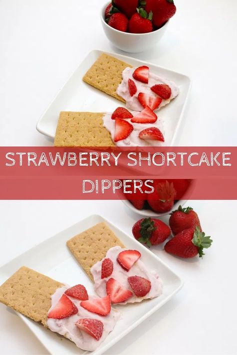 Snacking just got sweeter and healthier with strawberry shortcake dippers. Strawberry yogurt and graham crackers make one simple, kid-friendly snack that tastes just like strawberry shortcake! Graham Cracker Snacks, Blueberry Bites, Mom To Mom, Kids Foods, Toddler Foods, Frozen Summer, Toddler Recipes, Kid Friendly Snack, Summer Produce