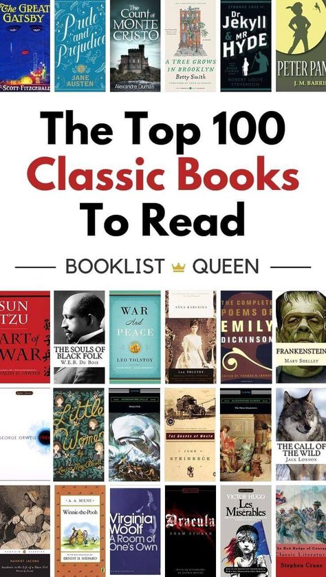 Best 100 Books Of All Time, 100 Must Read Books, 100 Classic Books To Read List, Literary Classics Book Lists, Top 100 Books Of All Time, Classic Book List Must Read, 100 Classic Books To Read, Old Books To Read Literature, Classic Book Checklist