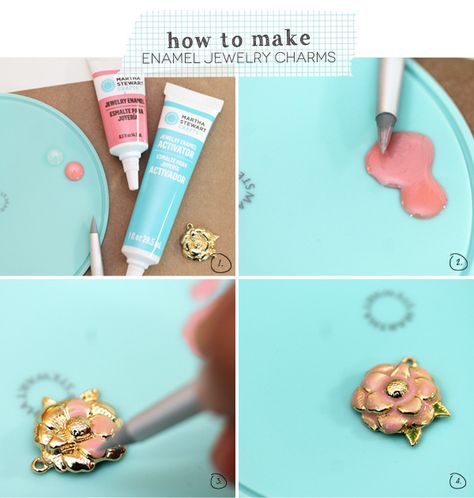 How to enamel Martha Stewart Crafts jewelry charms from Damask Love #12MonthsofMartha #Marthastewartcrafts Nautical Jewelry Diy, Diy Nautical, Diy Jewelry Charms, Nautical Diy, Martha Stewart Crafts, Handmade Gold Jewellery, Painted Jewelry, Nautical Jewelry, Jewelry Charms