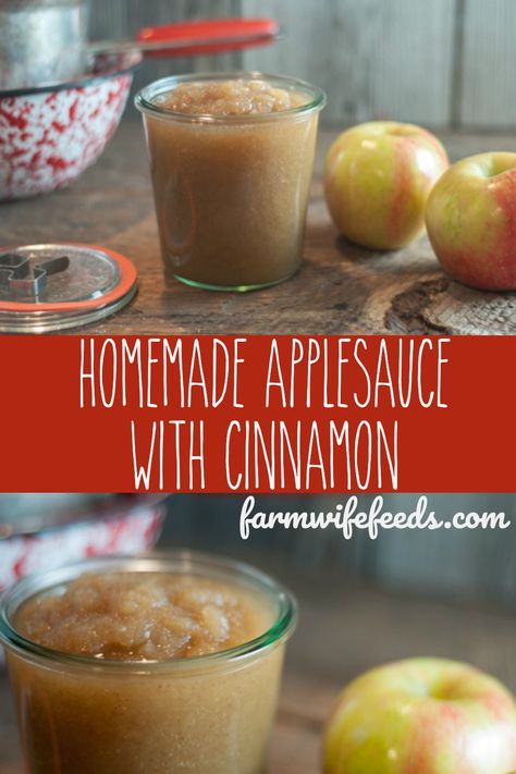 Super easy homemade applesauce with cinnamon from Farmwife Feeds-make a little or make a lot, great for canning! #apples #applesauce #canning #easy Easy Homemade Applesauce, Canning Applesauce, Canning Apples, Crafts Stickers, Homemade Applesauce, Italian Soup, Berries Recipes, Best Comfort Food, Sweet Sauce