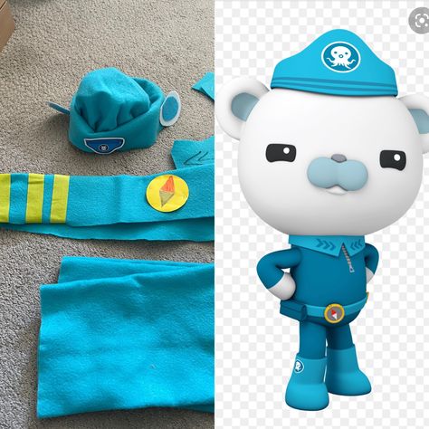 Octonauts Costume Diy, Captain Barnacles Costume, Octonauts Halloween Costume, Octonauts Costume, Octonauts Birthday Party, Captain Barnacles, Octonauts Party, Box Costumes, Montessori Toddler Activities