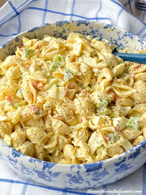 The Southern Lady Cooks Shell Pasta Salad, Amish Pasta Salad, Amish Pasta, California Spaghetti, Maple Baked Beans, Shell Pasta, Tomatoes Recipes, The Southern Lady Cooks, Cold Salads