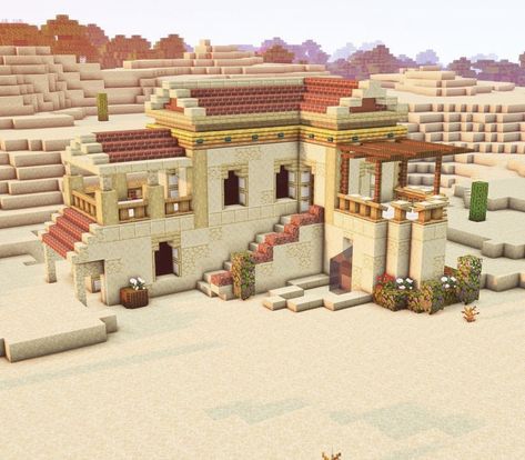 Minecraft Desert House, Minecraft Desert, Minecraft House Plans, Minecraft Farm, Minecraft Cottage, Minecraft Castle, Minecraft Medieval, Minecraft Room, Cute Minecraft Houses