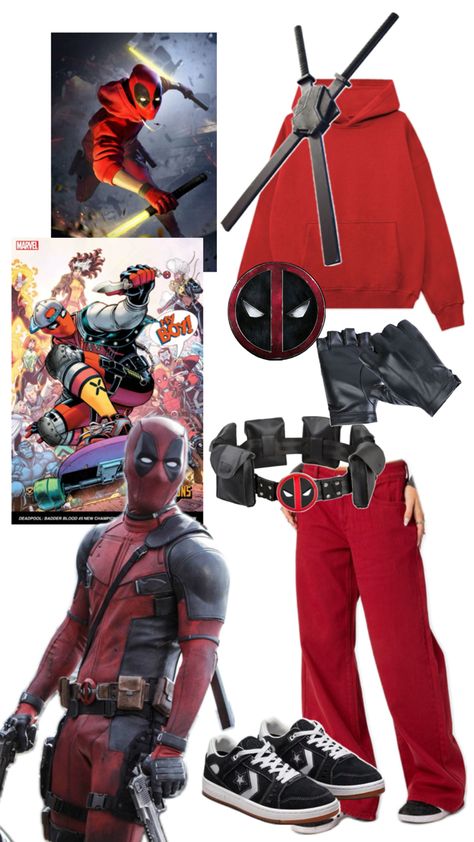 teenage deadpool halloween Wolverine Halloween Costume, Deadpool Halloween Costume, Deadpool Halloween, Deadpool Outfit, Wolverine Costume, Book Character Day, Deadpool Costume, Deadpool Cosplay, Lady Deadpool