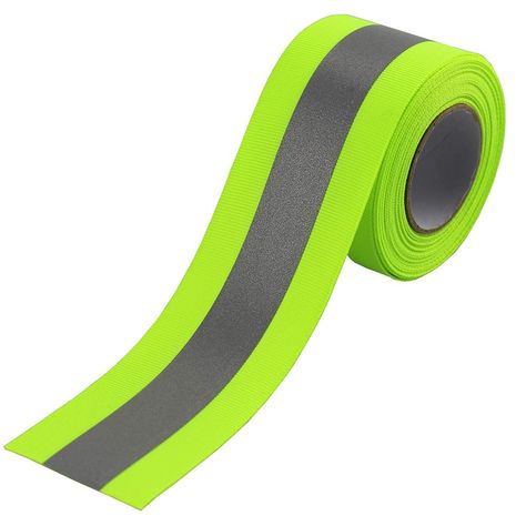 PRICES MAY VARY. Wide: 50mm (2 inch) ; Lenght: 5meter (16.5 feet) Reflective part is 20mm(4/5 inch) Vinyl in the middle. It is iron on to the 50mm green webbing. Thickness 0.28mm; Brightness > 380 cd/(lx/㎡), very bright,High Visibility Sew on for safety clothing,reflective vest,tent, backpack,car clothing,cycling jeans,pet clothes .etc Soft and flexible,easy to use it. Wide: 50mm (2 inch) ; Reflective 20mm(4/5 inch); Lenght: 5meter (16.5 feet)  Thickness 0.28mm, Brightness > 380 cd/(lx/㎡), very Car Clothing, Car Apparel, Reflective Vest, Safety Clothing, Hook And Loop Tape, Reflective Tape, Facilities Maintenance, Fabric Ribbon, Fabric Trim