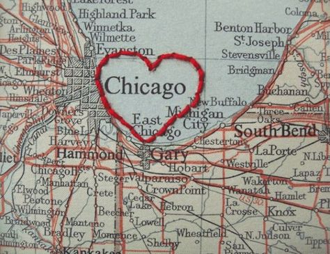 . Chicago Aesthetic, Benton Harbor, My Kind Of Town, The Windy City, Windy City, Best Cities, Where The Heart Is, Vintage Map, Favorite City