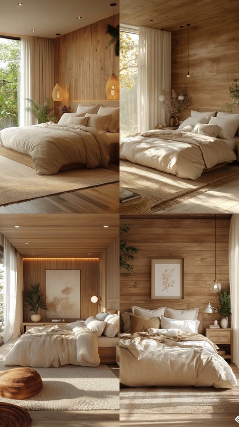 "Transform your space with cozy Scandinavian bedroom ideas that embrace natural light and warm accents! This design features a wooden accent wall, soft beige bedding, and a plush area rug, creating an inviting atmosphere. #ScandinavianDesign #CozyInteriors #NaturalLight #BedroomInspo  Discover more stunning designs – click the link to hire a designer today!" Scandinavian Style Bedroom Inspiration, Swedish Bedroom Scandinavian Style, Warm Scandinavian Interior, Minimalist Scandinavian Bedroom, Functional Home Design, Cozy Scandinavian Bedroom, Swedish Bedroom, Bedroom Scandinavian Style, Scandinavian Bedroom Ideas