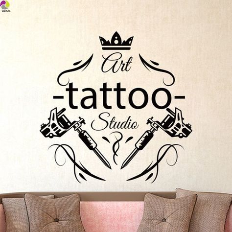 10.7US $ 10% OFF|Tattoo Salon Wall Sticker Tattoo Parlor Shop Studio Tools Flower Decal Beautiful Art Salon Club Vinyl Window Sticker Decor Art - Wall Stickers - AliExpress|#tattoo #handtattoo #tattoos #tattooartist 1781 Tattoo Shop Wall Art, Tattoo Parlor Decor, Tattoo Artist Quotes, Tattoo Artist Business Cards, Salon Tattoo, Korean Tattoo Artist, Tattoo Salon, Becoming A Tattoo Artist, Sticker Tattoo