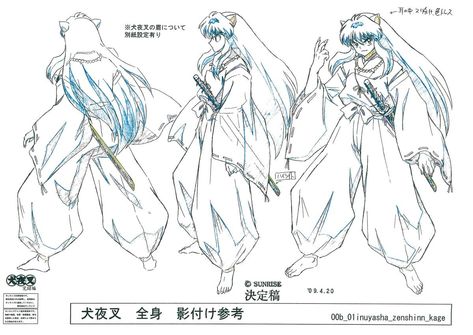 Inuyasha Concept Art, Inuyasha Character Sheet, Inuyasha Reference, Inuyasha Cosplay, Inu Yasha, Caracter Design, Anime Animation, Character Model Sheet, Reference Sheet