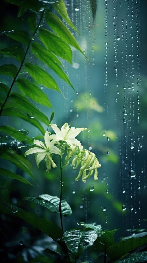 A rain scene with plant vegetation outdoors nature. | premium image by rawpixel.com Jungle Trees, Wallpaper Jungle, Art Scenery, Jungle Tree, Jungle Flowers, Jungle Forest, Forest Scenery, Scenery Photos, Jungle Wallpaper