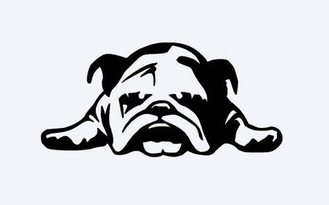 Bulldogge Tattoo, Anjing Bulldog, Tiger Silhouette, Bulldog Drawing, Tired Puppy, Bulldog Tattoo, Lijiang, Kunming, Bulldog Art