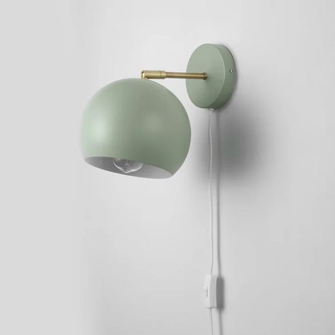 Novogratz x Globe Electric Armed Sconce & Reviews | Wayfair Sage Green Wall, Track Lighting Fixtures, Sage Green Walls, Smart Bulb, Sconces Bedroom, Filament Bulb, Metal Lighting, Green Wall, Sage Green