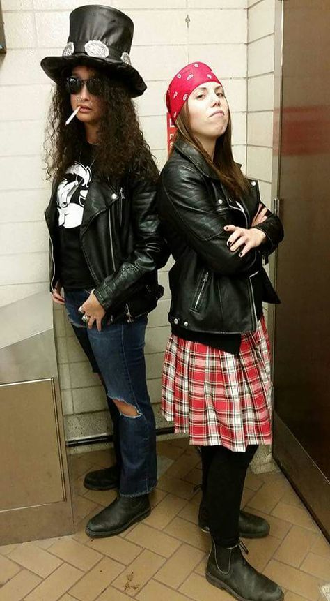 Slash and Axel Rose Axel Rose And Slash Costume, Axel Rose Costume, Slash Costume, Rosé Halloween, Axel Rose, Rockstar Aesthetic, Aesthetic Halloween, Halloween Costumes, Halloween