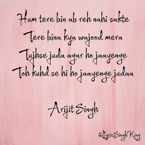 Song: Tum Hi Ho Movie: Aashiqui 2 Singer: Arijit Singh Music: Mithoon Tum Hi Ho Aashiqui 2, Arijit Singh Photos New, Tum Hi Ho, Aashiqui 2, Hindi Lyrics, Arijit Singh, Song Lyric Quotes, Song Lyric, Lyrics Quotes