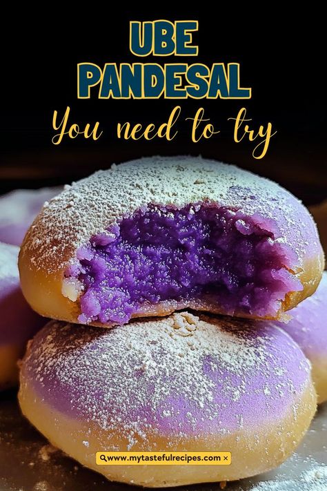 Learn how to make Ube Pandesal like a pro! These fluffy, purple-hued buns with a cheesy center are a delight to eat and even more fun to bake. Save this recipe for a homemade taste of the Philippines. Ube Pandesal Recipe, Pandesal Recipe Philippines, Soft Fluffy Bread, Pandesal Recipe, Fluffy Bread, Creamy Pie, Philippines Food, Decadent Cakes, Instant Yeast