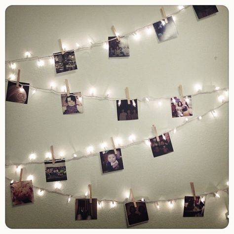 String of lights + #PostalPix = Perfection! / Photo by _ayeshah Staff Photos, Husbands Birthday, 21st Ideas, Wedding Photo Display, Dream Birthday, Christmas Card Display, Gala Ideas, 21st Party, Pictures Wall