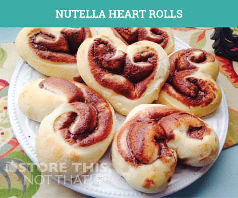 Nutella Heart Rolls for Valentine’s Day Nutella Heart, Heart Rolls, Food Storage Recipes, Nutella Spread, Make Bread, Cute Ideas, Sweet Roll, Crescent Rolls, Picky Eaters