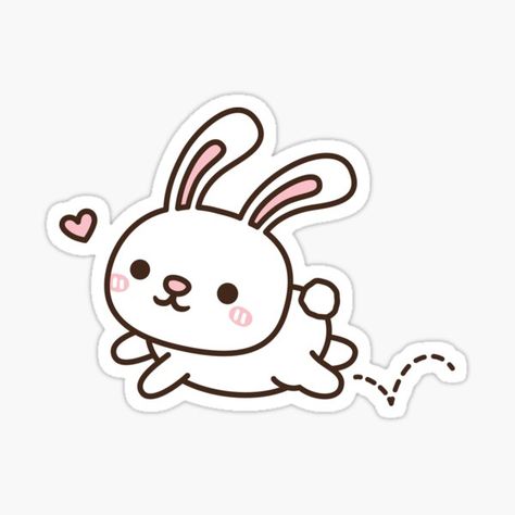 "Cute Hopping Bunny Rabbit Doodle" Sticker for Sale by rustydoodle | Redbubble Rabbit Doodle, Hopping Bunny, Doodle Sticker, Body Stickers, Cute Kawaii Drawings, Doodle Designs, Line Sticker, Kawaii Drawings, Black Artists