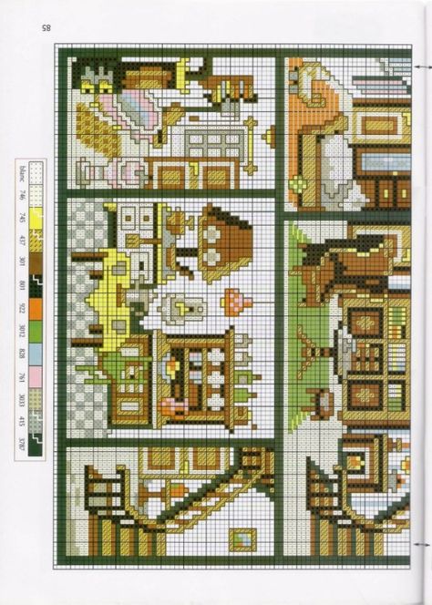 Gallery.ru / Фото #63 - PCM-51 - svjuly Victorian Dollhouse Miniatures, Cross Stitch Fruit, Stitch Doll, Cross Stitch Geometric, Cross Stitch House, Needlework Crafts, Cross Stitch Tree, Cross Stitch Love, Cross Stitch Pictures