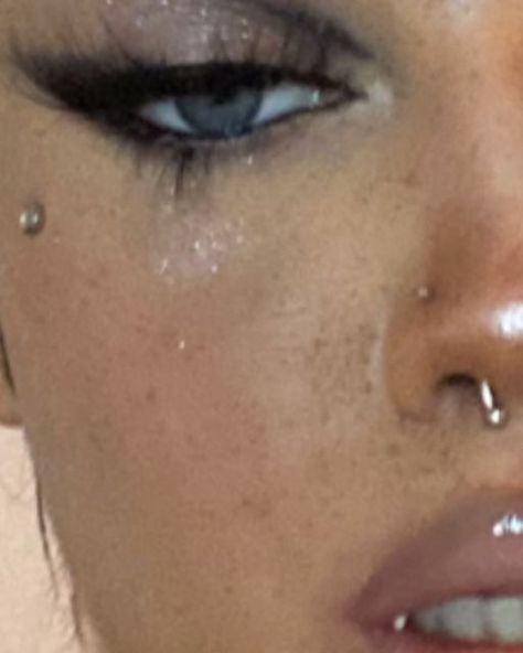 girlslovemyswag on Instagram: "u scare me" Cheek Dermal Piercing Upper, Dermal Cheek Piercing, Cheek Dermal Piercing, Cheek Dermal, Eye Dermal, Face Dermal Piercing, Face Dermal, Cheek Piercings, Facial Piercings