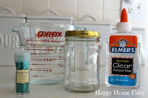 Elmers Clear Glue Crafts, Glitter Calming Jar, Singing Worship, Calming Jar, Calm Down Jar, Galaxy Jar, Calm Down Bottle, Happy Home Fairy, Glitter Jars