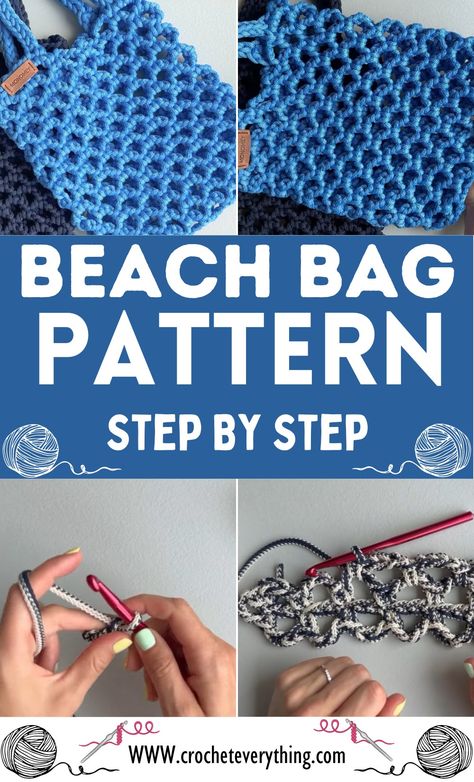 Crochet Beach Bag Pattern Crochet Seashell Bag, Crochet Beach Bag Pattern, Lanyard Tutorial, Beach Bag Pattern, Crochet Beach Bag, Bag Free Pattern, Bralette Pattern, Crochet Beach Bags, Basic Stitches